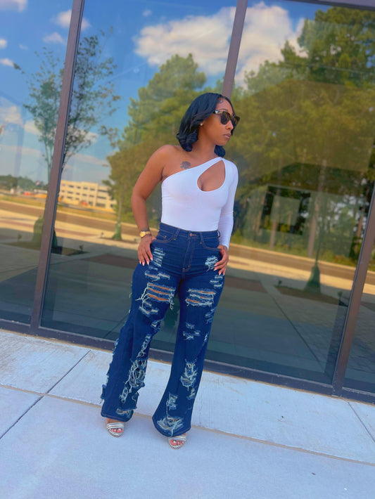 One Shoulder Cut Out Bodysuit